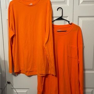 Athletic Works Orange Long Sleeve Tee